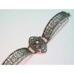 Pulsera Botón Charro Oval Perlas Plata Chapada S1466-CH | S1466-CH | 89,90 € | Botón Charro